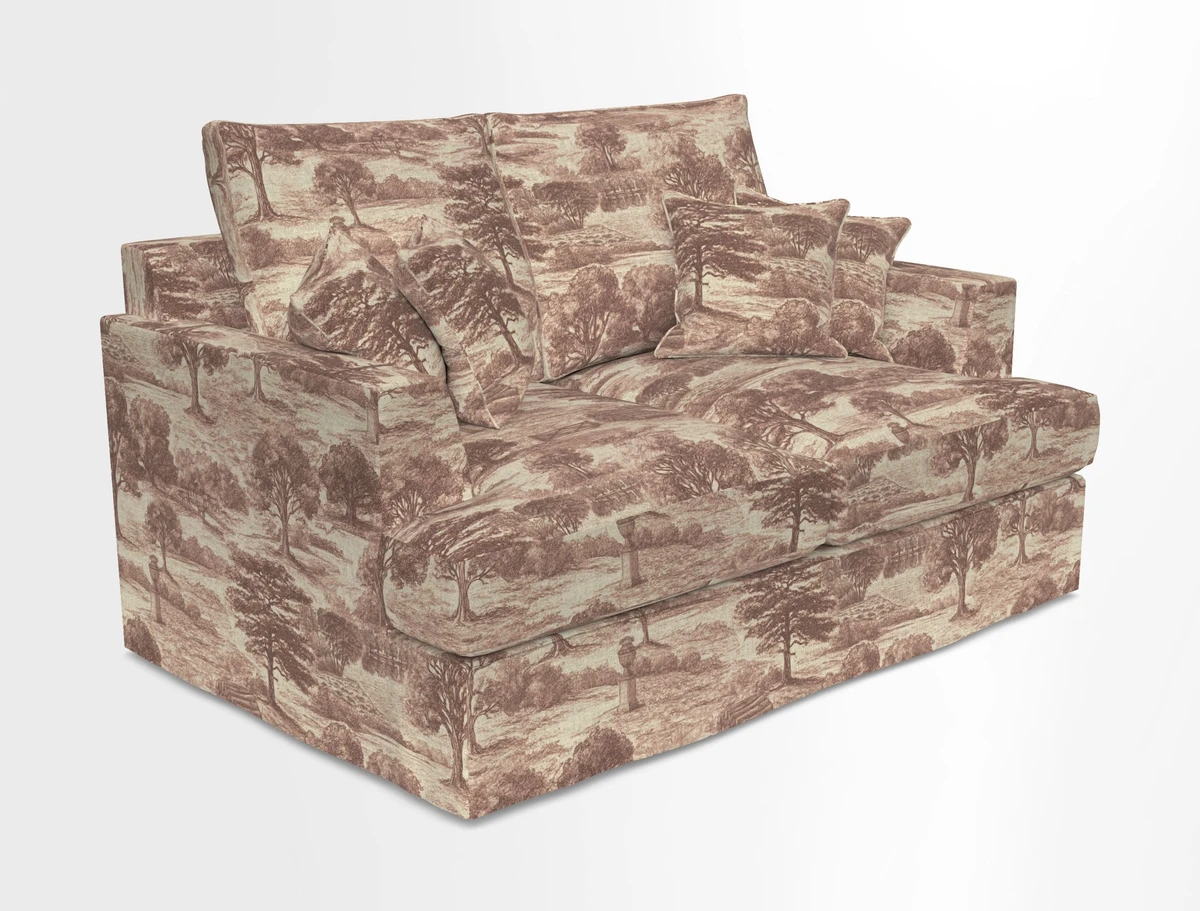 Slingsby 2 Seater Fitted Cover Sofa in Two Tone Plain Biscuit.  Loose cover version available