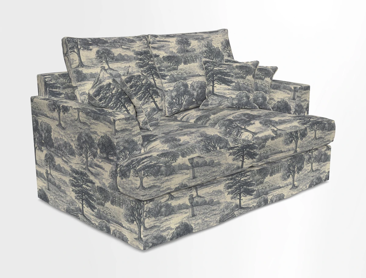 Slingsby 2 Seater Fitted Cover Sofa in Two Tone Plain Biscuit.  Loose cover version available