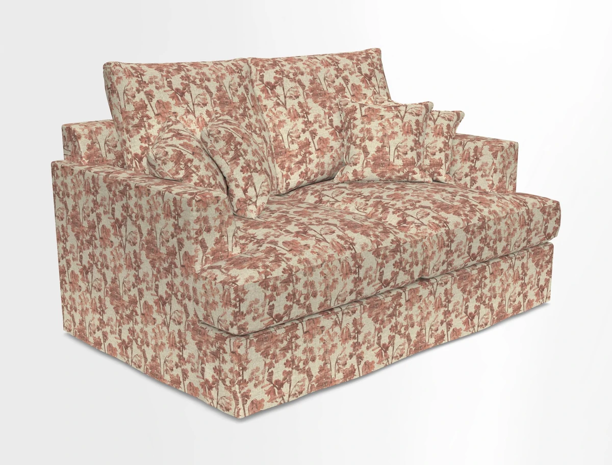 Slingsby 2 Seater Fitted Cover Sofa in Two Tone Plain Biscuit.  Loose cover version available