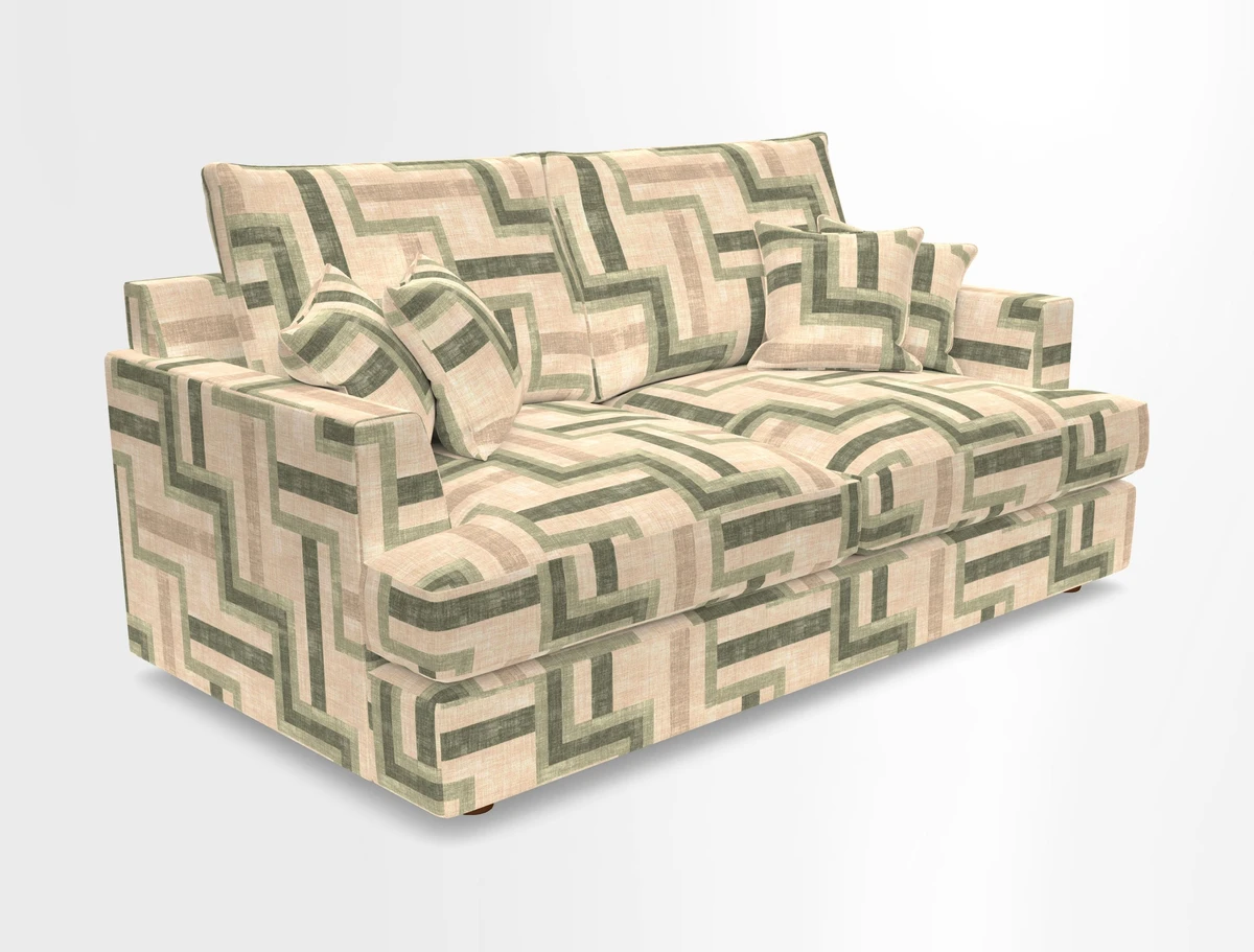 Slingsby 3 Seater Fitted Cover Sofa in Two Tone Plain Biscuit. Loose cover version available