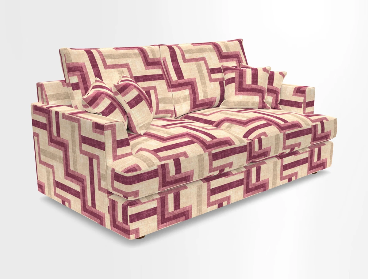 Slingsby 3 Seater Fitted Cover Sofa in Two Tone Plain Biscuit. Loose cover version available