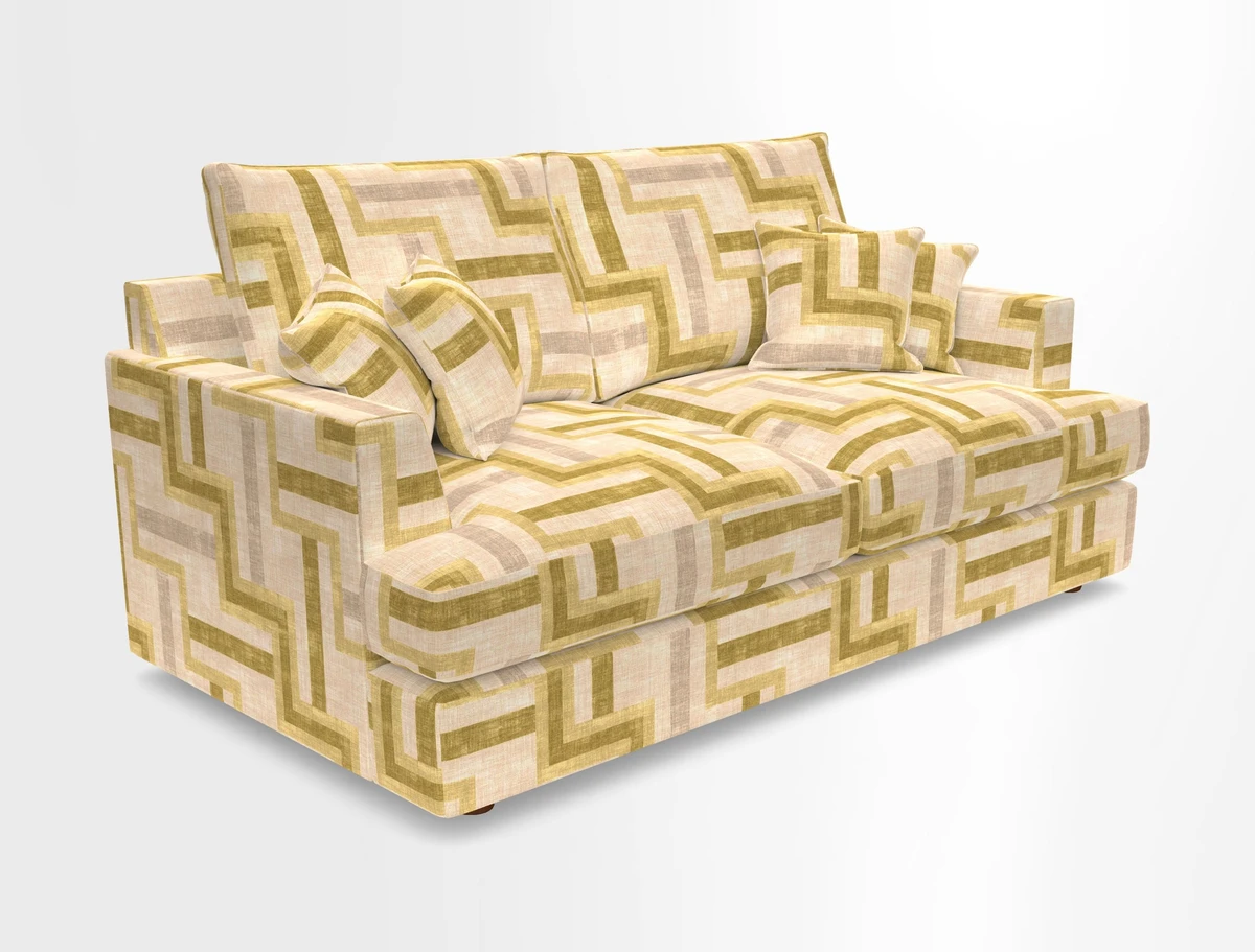 Slingsby 3 Seater Fitted Cover Sofa in Two Tone Plain Biscuit. Loose cover version available