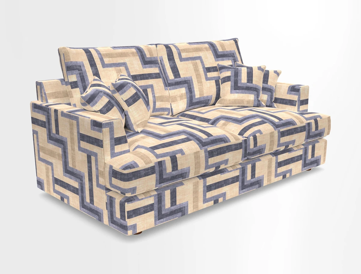 Slingsby 3 Seater Fitted Cover Sofa in Two Tone Plain Biscuit. Loose cover version available