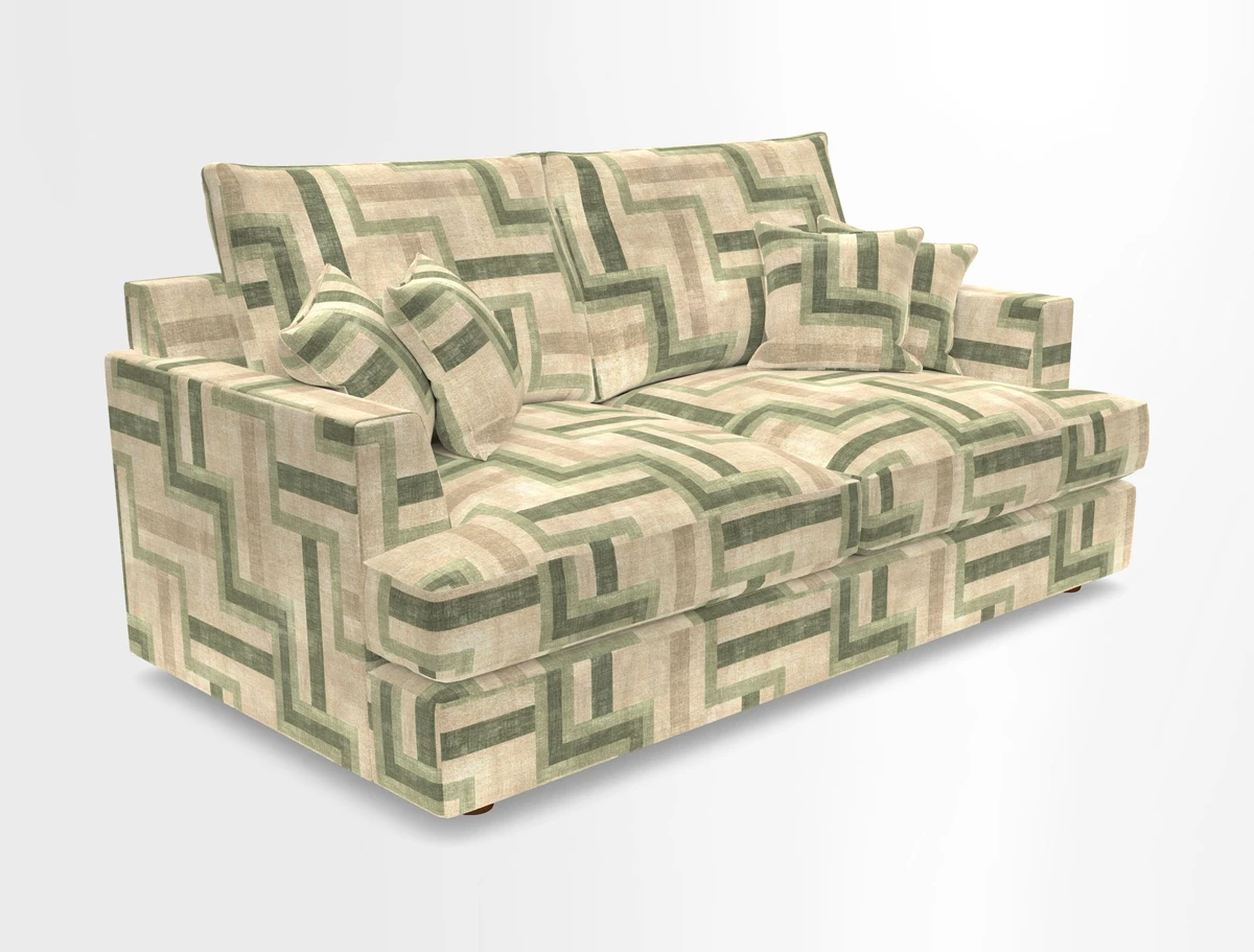 Slingsby 3 Seater Fitted Cover Sofa in Two Tone Plain Biscuit. Loose cover version available