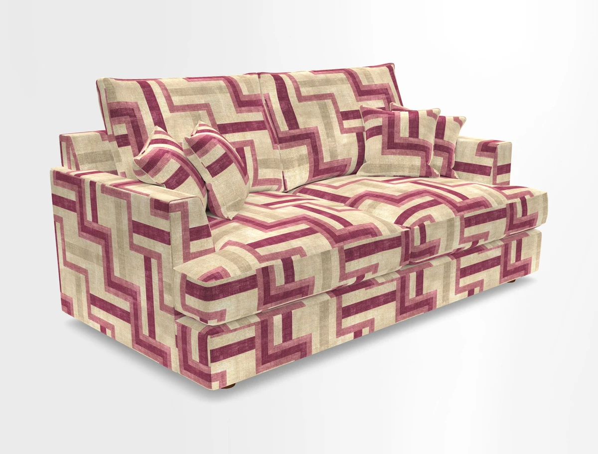 Slingsby 3 Seater Fitted Cover Sofa in Two Tone Plain Biscuit. Loose cover version available