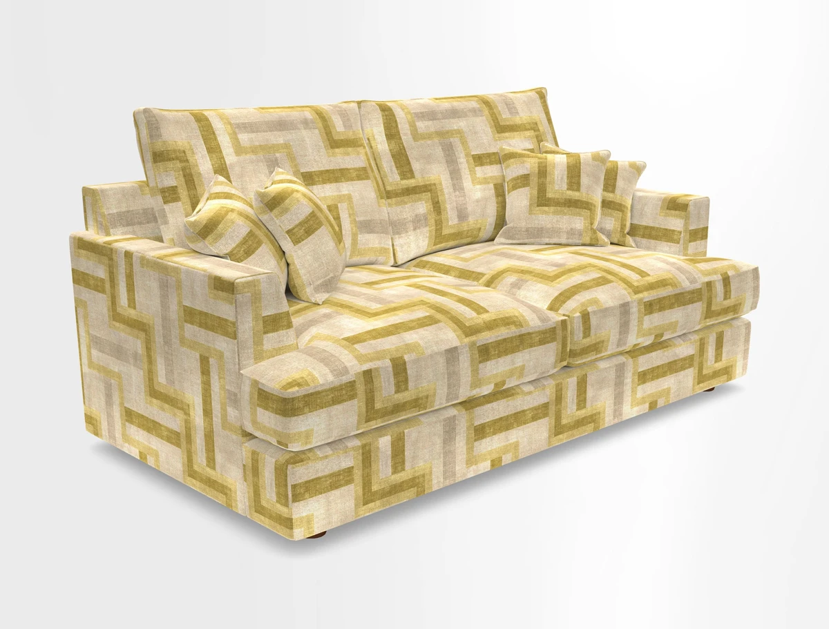 Slingsby 3 Seater Fitted Cover Sofa in Two Tone Plain Biscuit. Loose cover version available