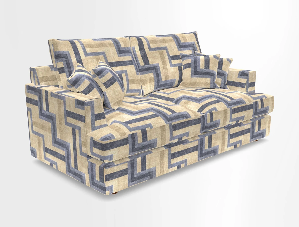 Slingsby 3 Seater Fitted Cover Sofa in Two Tone Plain Biscuit. Loose cover version available