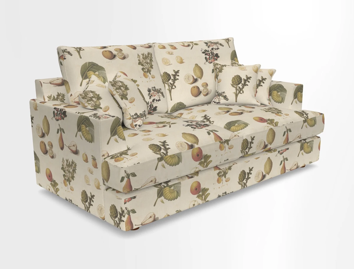 Slingsby 3 Seater Fitted Cover Sofa in Two Tone Plain Biscuit. Loose cover version available