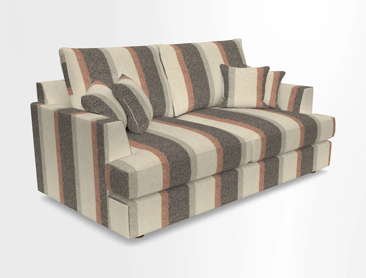 Slingsby 3 Seater Fitted Cover Sofa in Two Tone Plain Biscuit. Loose cover version available