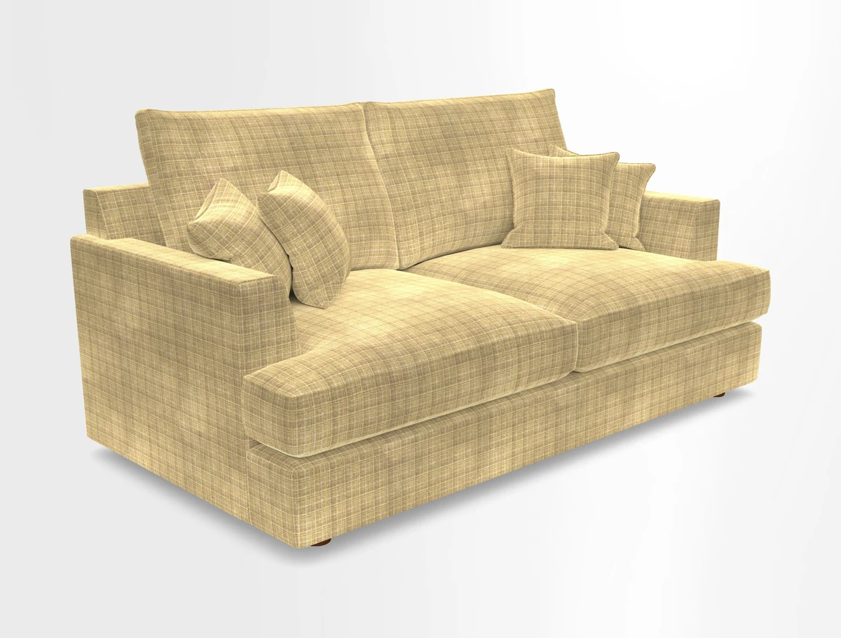 Slingsby 3 Seater Fitted Cover Sofa in Two Tone Plain Biscuit. Loose cover version available