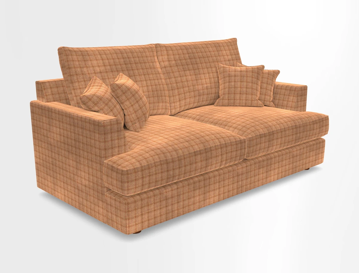 Slingsby 3 Seater Fitted Cover Sofa in Two Tone Plain Biscuit. Loose cover version available