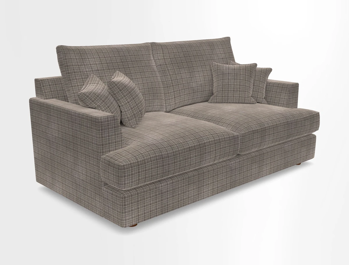 Slingsby 3 Seater Fitted Cover Sofa in Two Tone Plain Biscuit. Loose cover version available