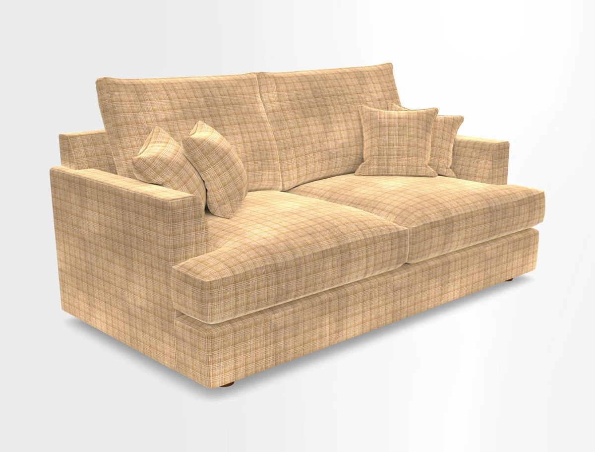 Slingsby 3 Seater Fitted Cover Sofa in Two Tone Plain Biscuit. Loose cover version available