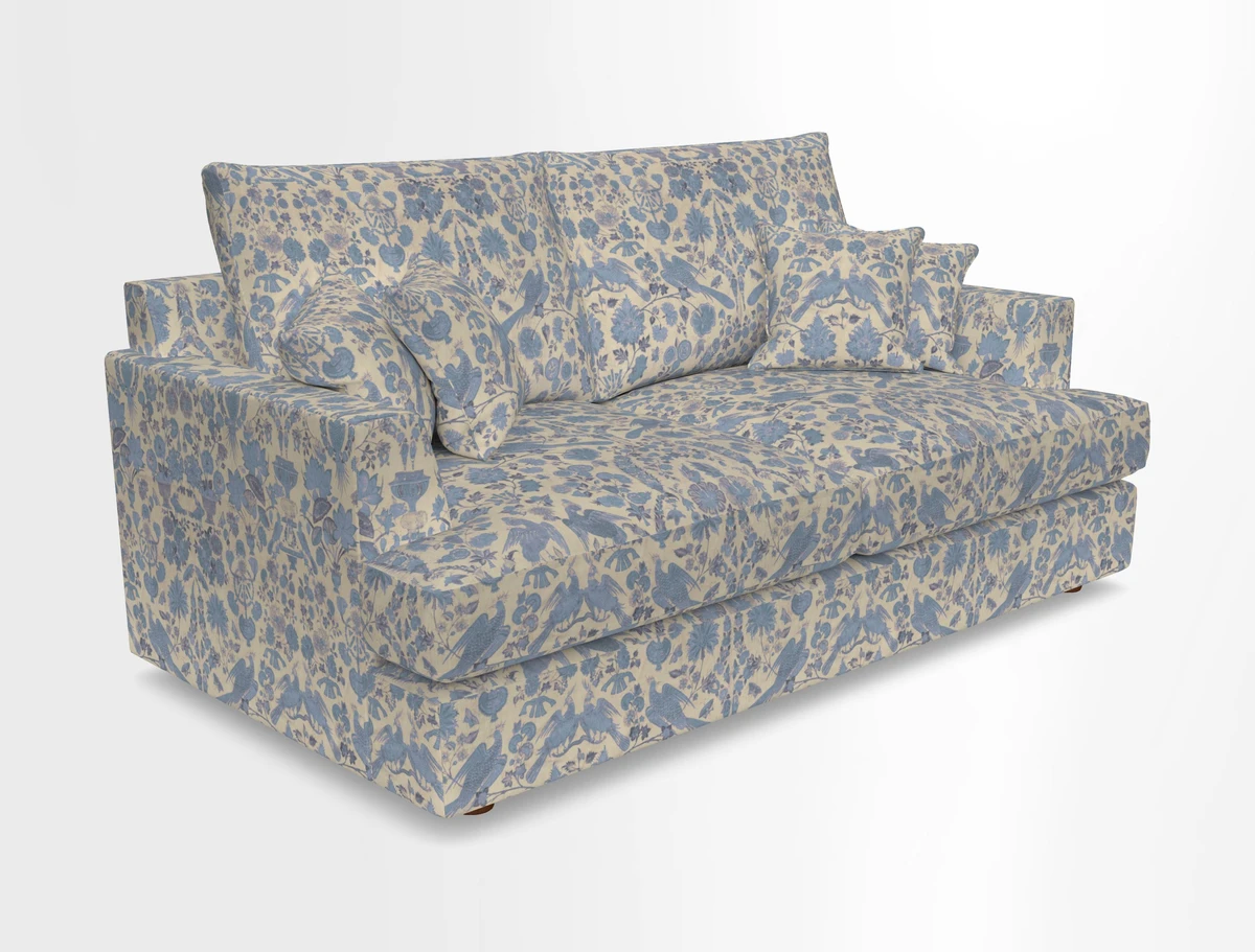 Slingsby 3 Seater Fitted Cover Sofa in Two Tone Plain Biscuit. Loose cover version available