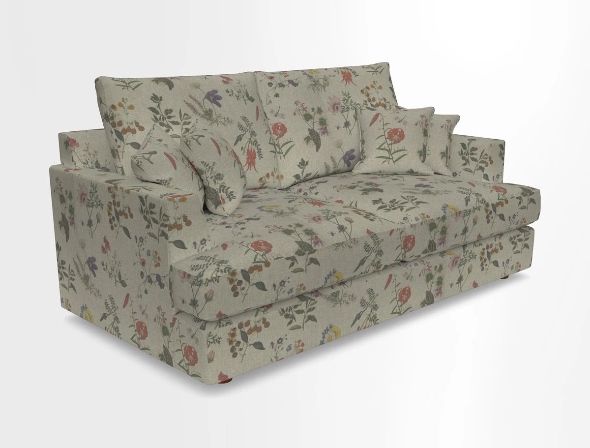 Slingsby 3 Seater Fitted Cover Sofa in Two Tone Plain Biscuit. Loose cover version available