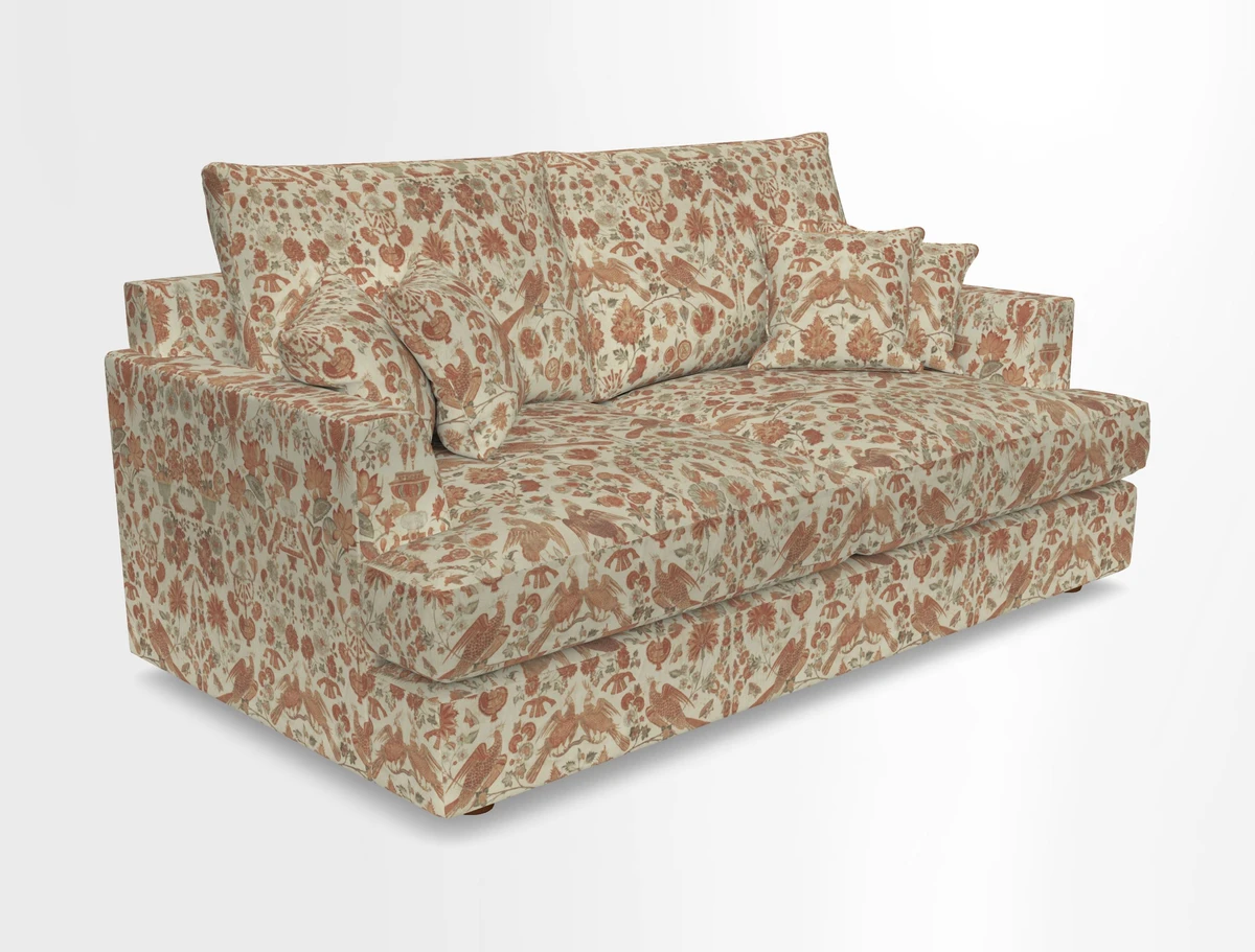Slingsby 3 Seater Fitted Cover Sofa in Two Tone Plain Biscuit. Loose cover version available