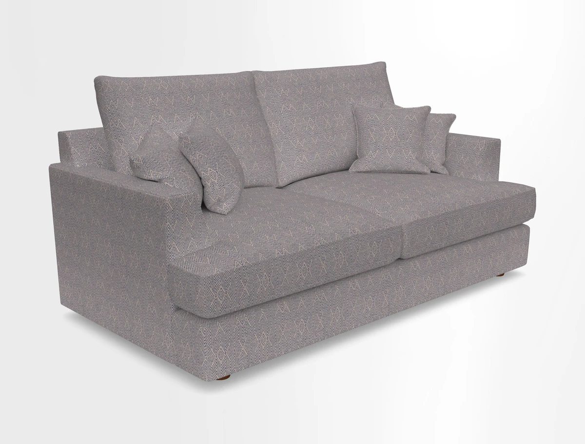 Slingsby 3 Seater Fitted Cover Sofa in Two Tone Plain Biscuit. Loose cover version available