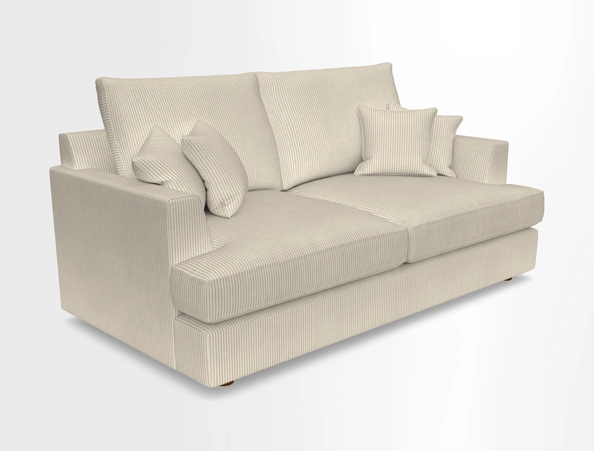 Slingsby 3 Seater Fitted Cover Sofa in Two Tone Plain Biscuit. Loose cover version available