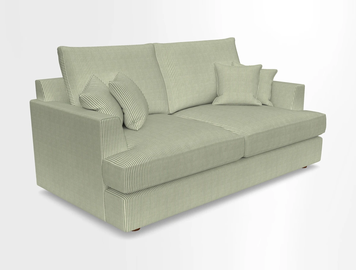 Slingsby 3 Seater Fitted Cover Sofa in Two Tone Plain Biscuit. Loose cover version available