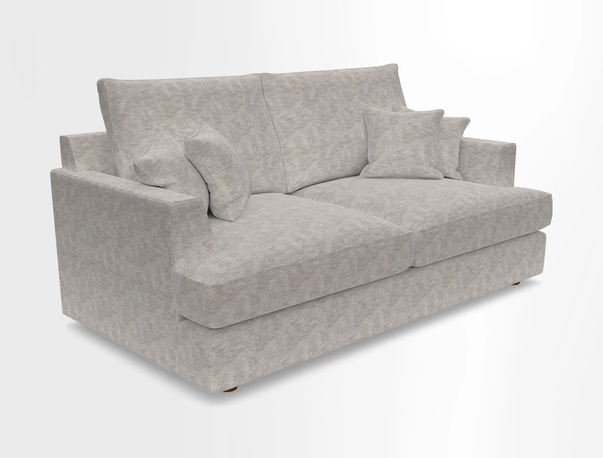 Slingsby 3 Seater Fitted Cover Sofa in Two Tone Plain Biscuit. Loose cover version available