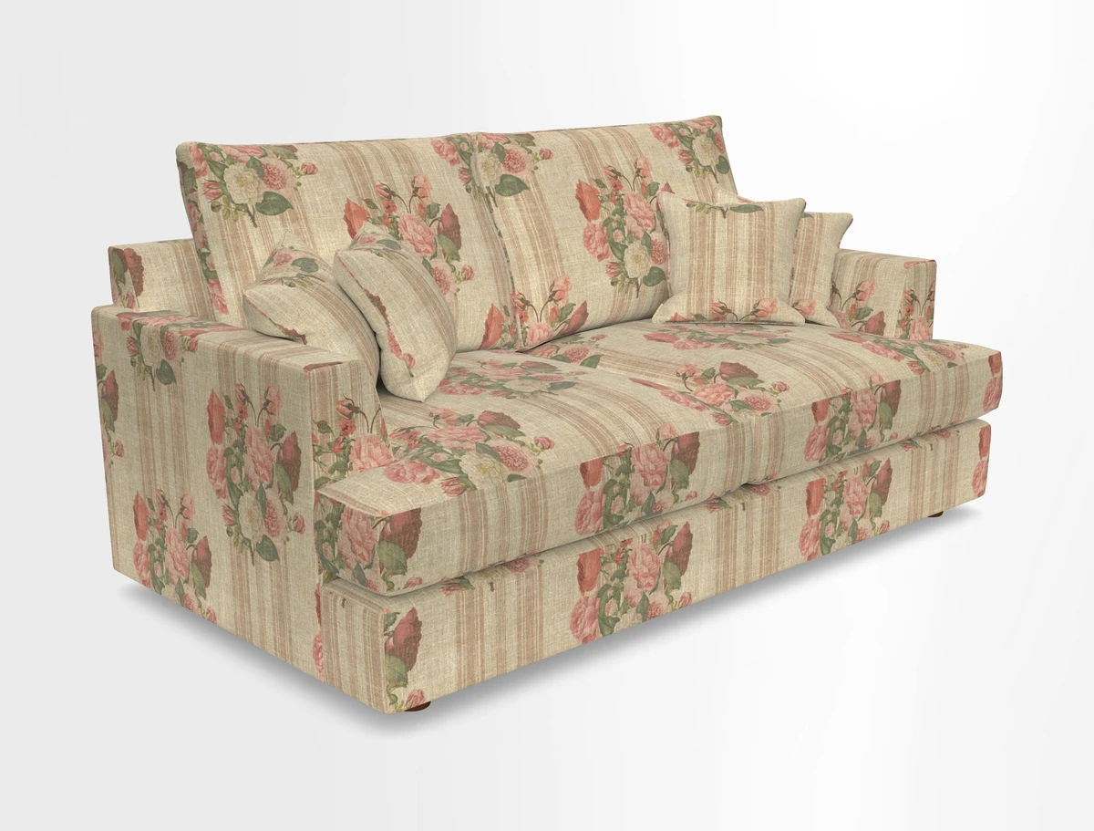 Slingsby 3 Seater Fitted Cover Sofa in Two Tone Plain Biscuit. Loose cover version available