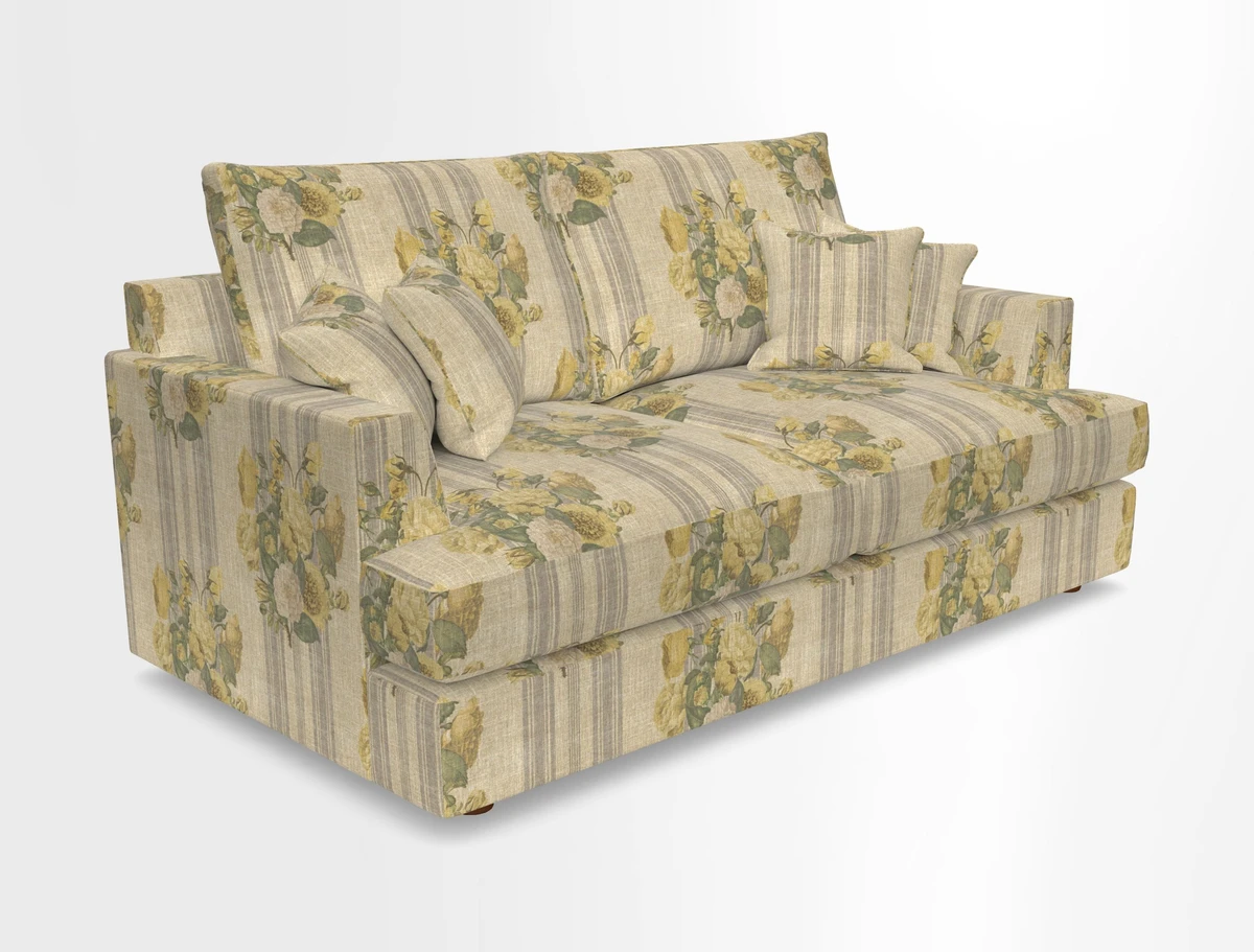 Slingsby 3 Seater Fitted Cover Sofa in Two Tone Plain Biscuit. Loose cover version available