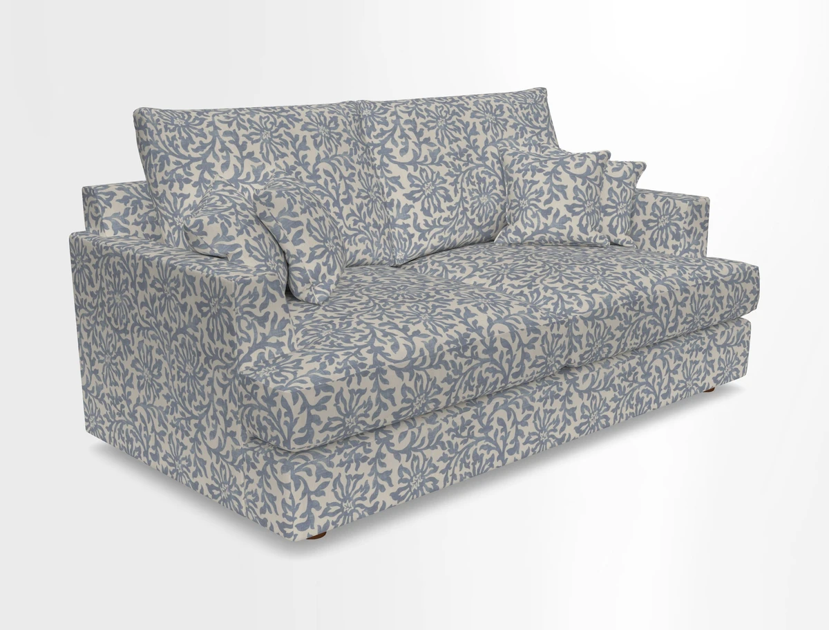 Slingsby 3 Seater Fitted Cover Sofa in Two Tone Plain Biscuit. Loose cover version available