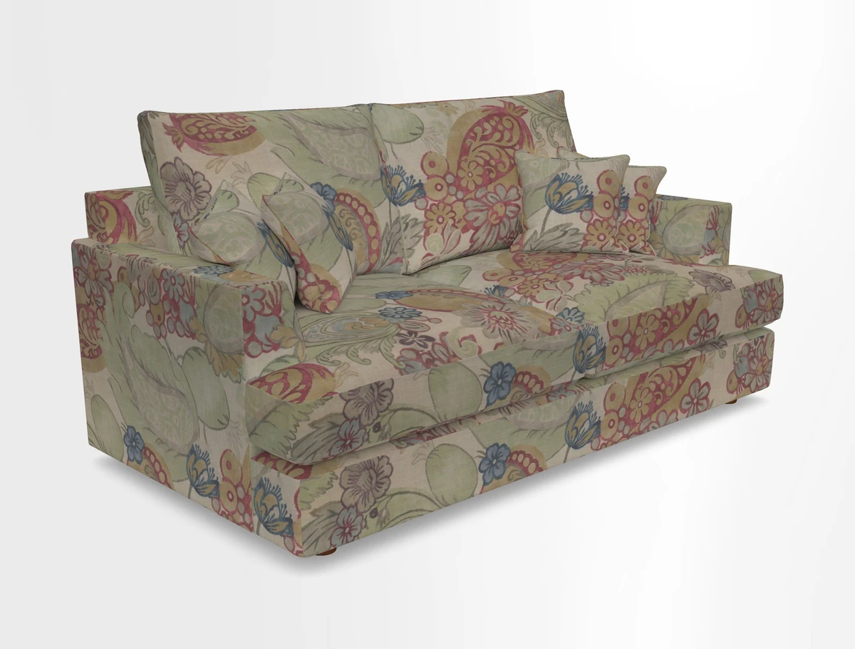 Slingsby 3 Seater Fitted Cover Sofa in Two Tone Plain Biscuit. Loose cover version available