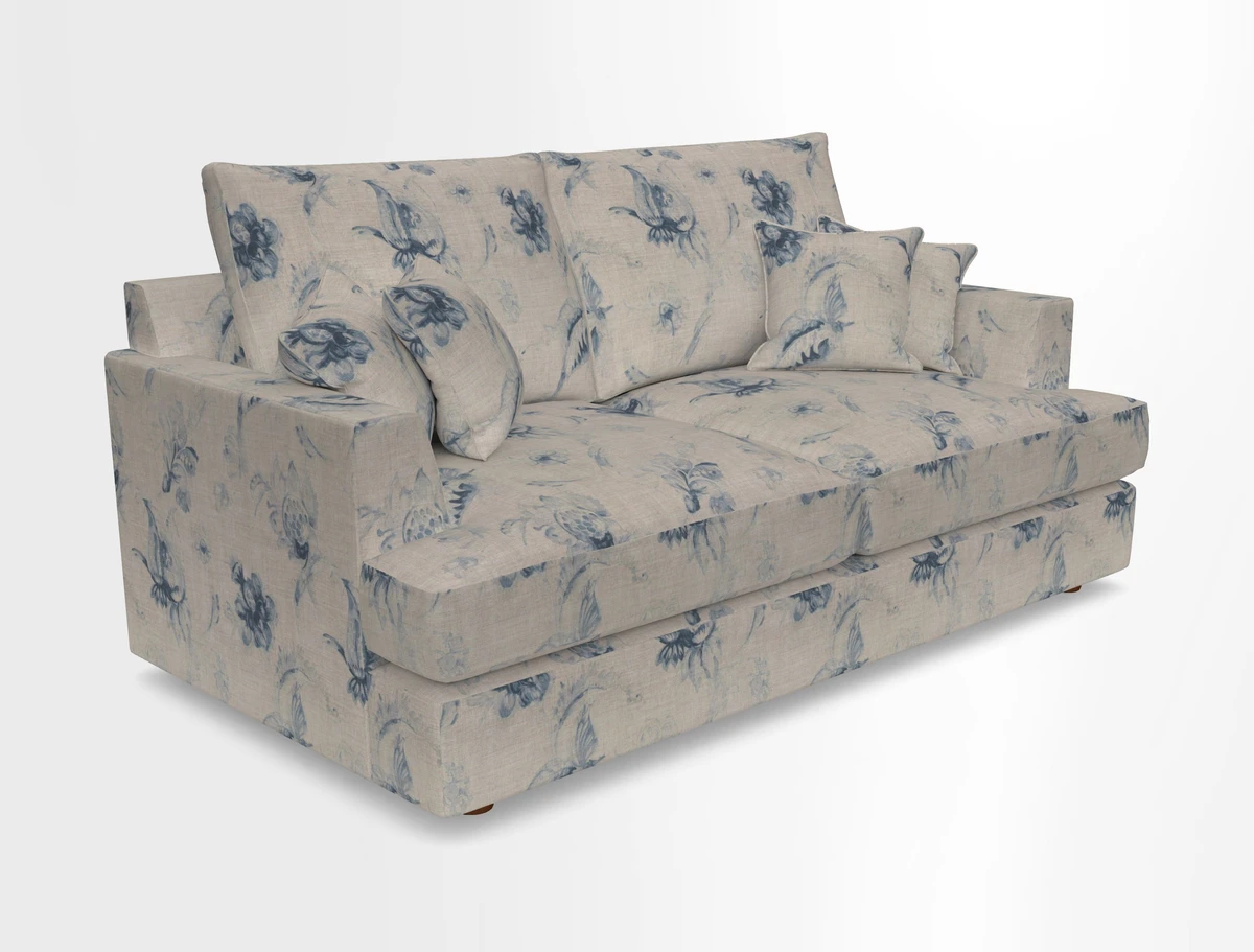 Slingsby 3 Seater Fitted Cover Sofa in Two Tone Plain Biscuit. Loose cover version available