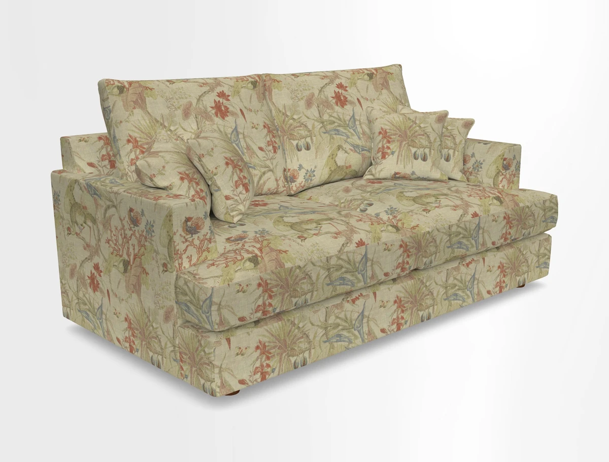 Slingsby 3 Seater Fitted Cover Sofa in Two Tone Plain Biscuit. Loose cover version available