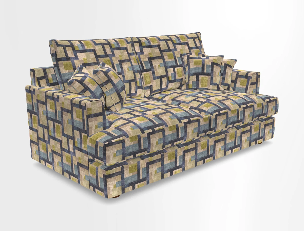 Slingsby 3 Seater Fitted Cover Sofa in Two Tone Plain Biscuit. Loose cover version available