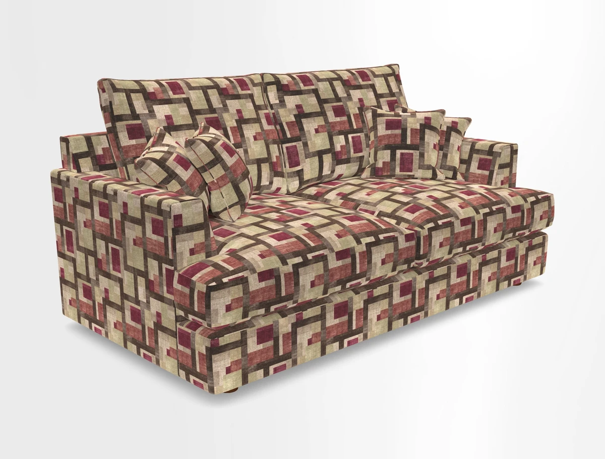 Slingsby 3 Seater Fitted Cover Sofa in Two Tone Plain Biscuit. Loose cover version available