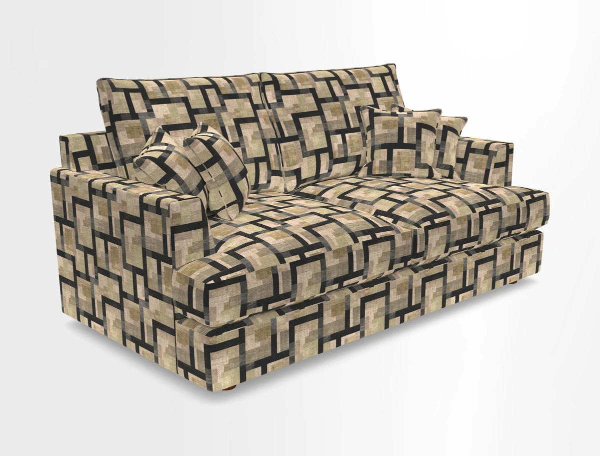 Slingsby 3 Seater Fitted Cover Sofa in Two Tone Plain Biscuit. Loose cover version available