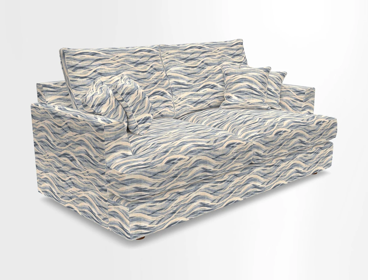 Slingsby 3 Seater Fitted Cover Sofa in Two Tone Plain Biscuit. Loose cover version available