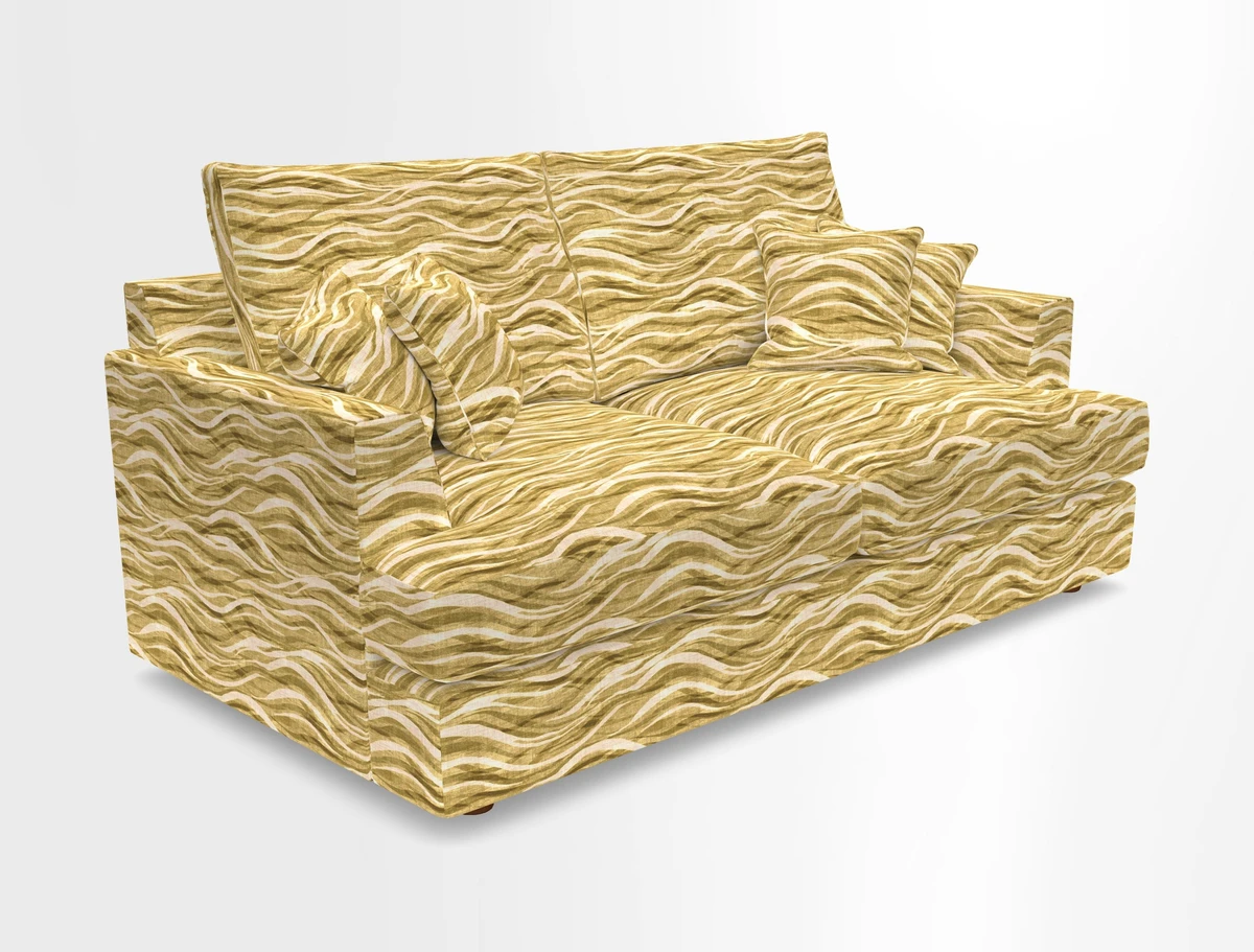 Slingsby 3 Seater Fitted Cover Sofa in Two Tone Plain Biscuit. Loose cover version available