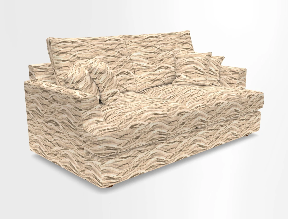 Slingsby 3 Seater Fitted Cover Sofa in Two Tone Plain Biscuit. Loose cover version available