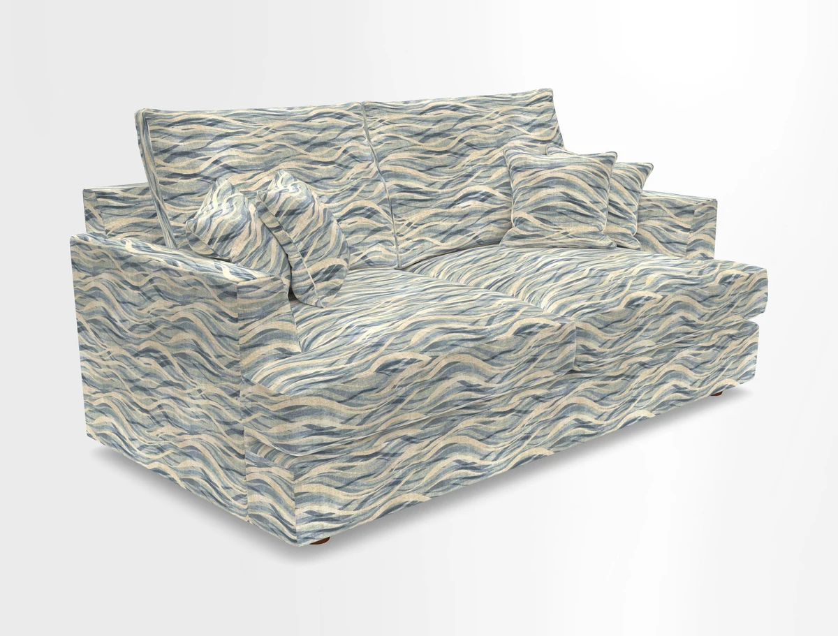 Slingsby 3 Seater Fitted Cover Sofa in Two Tone Plain Biscuit. Loose cover version available