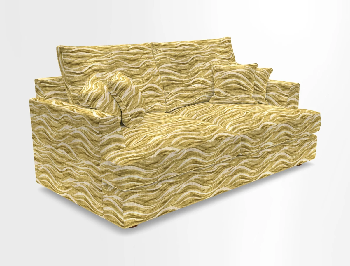 Slingsby 3 Seater Fitted Cover Sofa in Two Tone Plain Biscuit. Loose cover version available