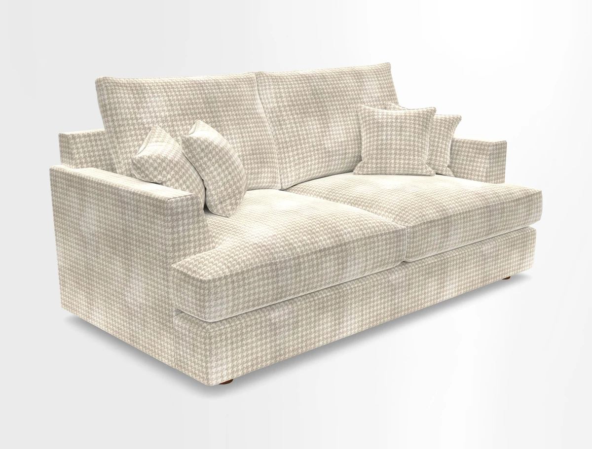Slingsby 3 Seater Fitted Cover Sofa in Two Tone Plain Biscuit. Loose cover version available