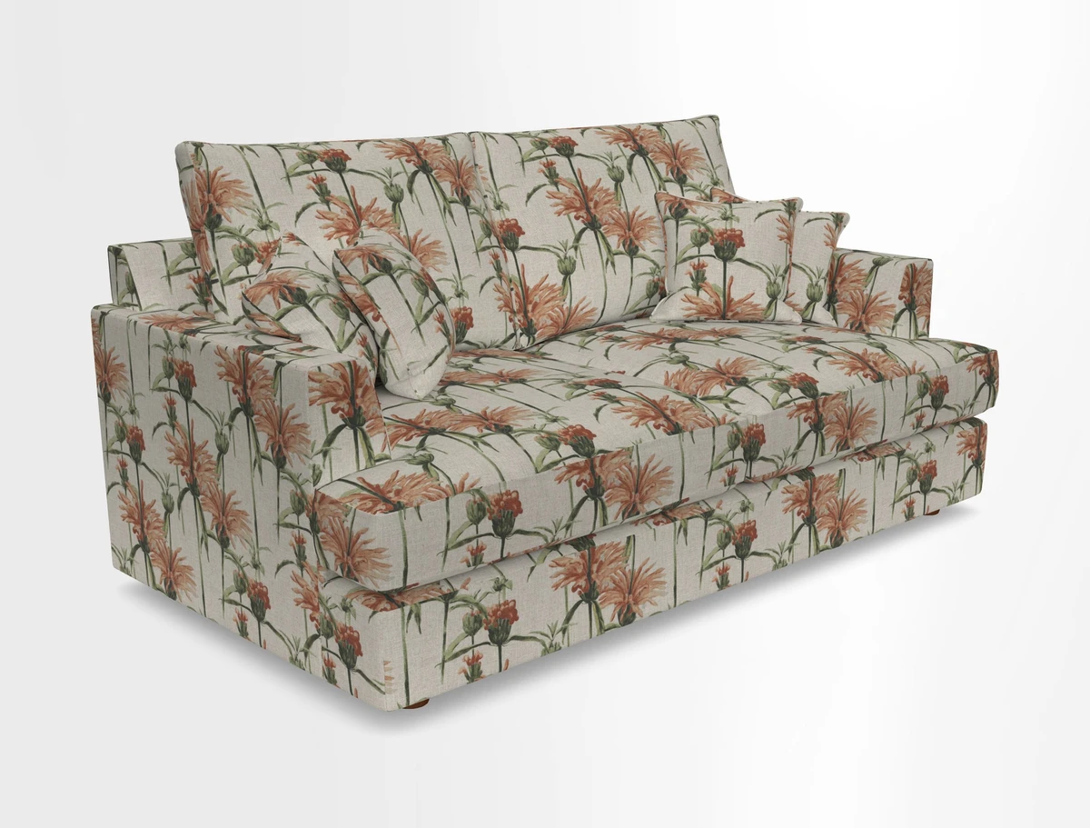 Slingsby 3 Seater Fitted Cover Sofa in Two Tone Plain Biscuit. Loose cover version available
