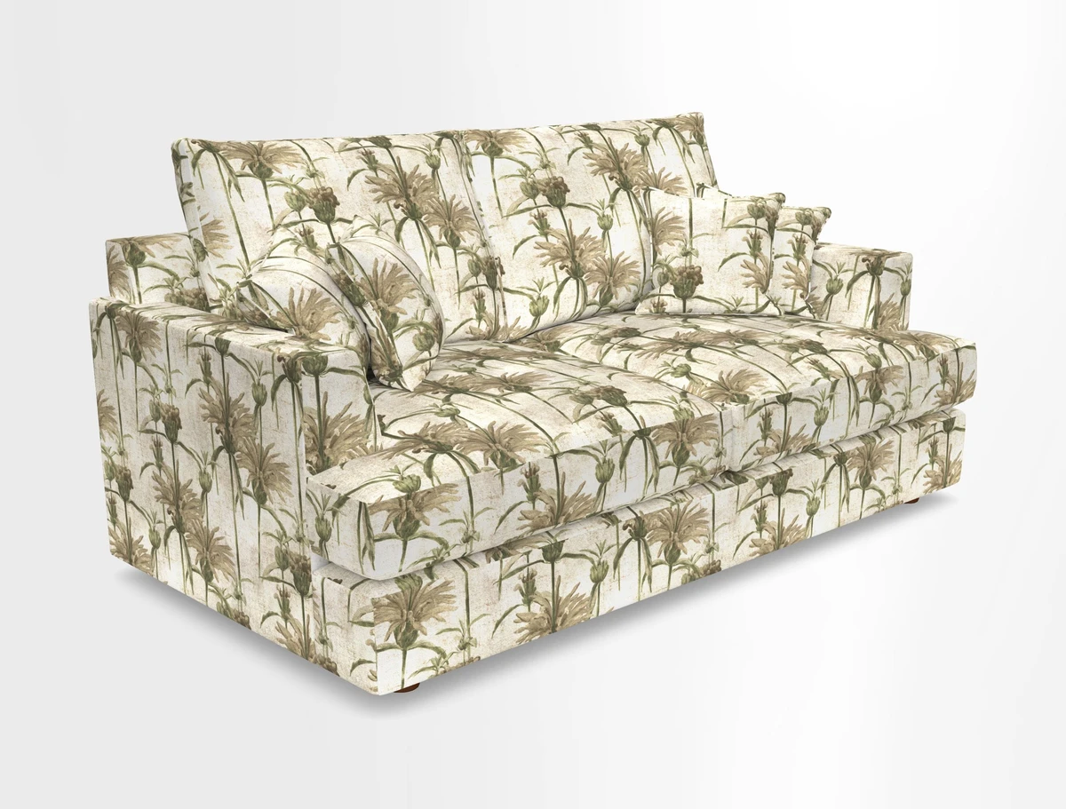 Slingsby 3 Seater Fitted Cover Sofa in Two Tone Plain Biscuit. Loose cover version available