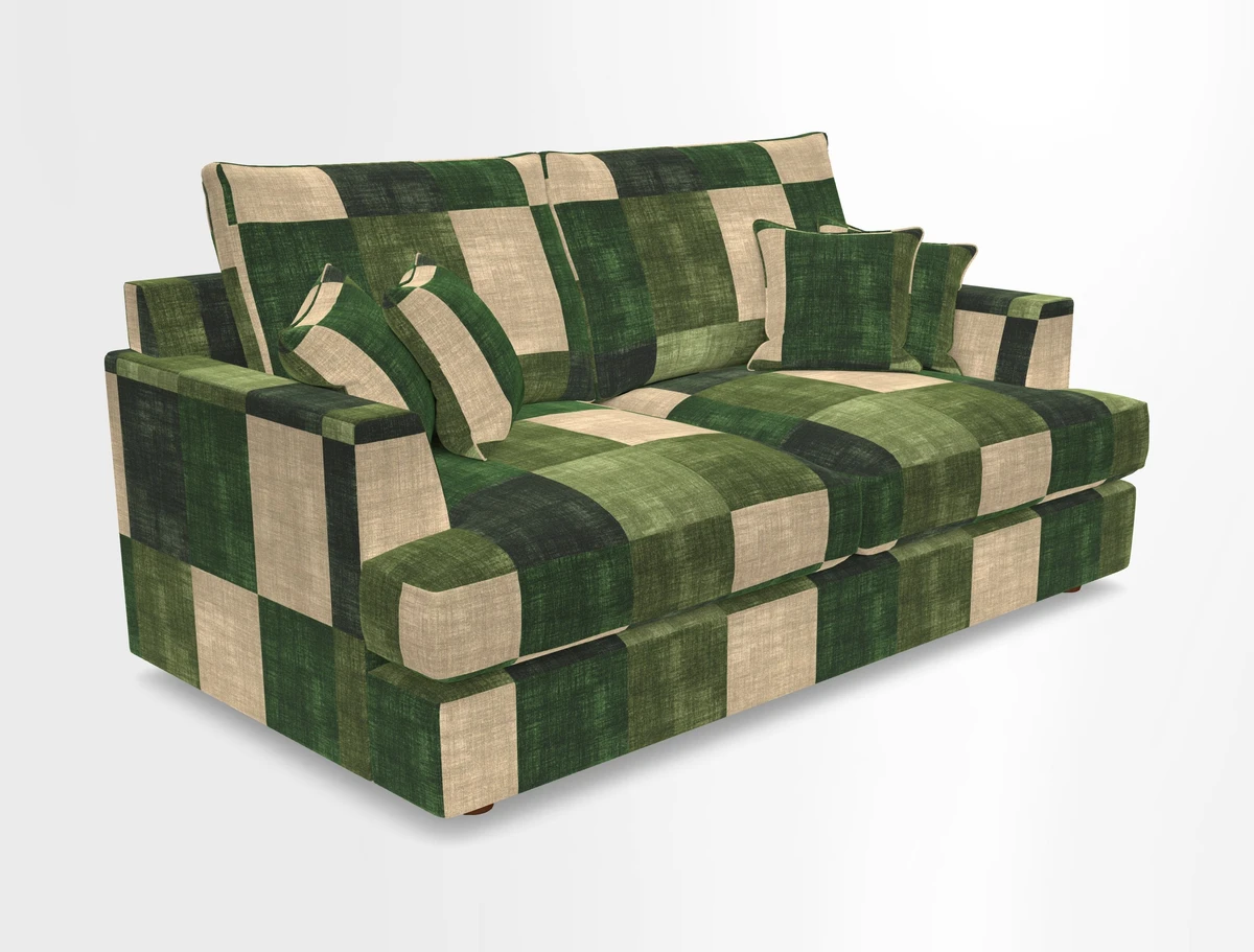 Slingsby 3 Seater Fitted Cover Sofa in Two Tone Plain Biscuit. Loose cover version available