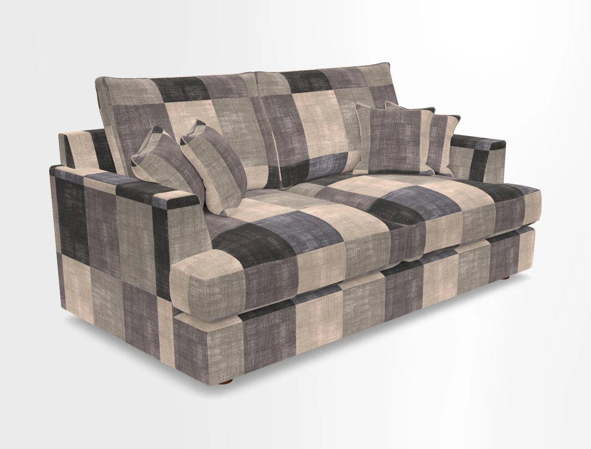 Slingsby 3 Seater Fitted Cover Sofa in Two Tone Plain Biscuit. Loose cover version available