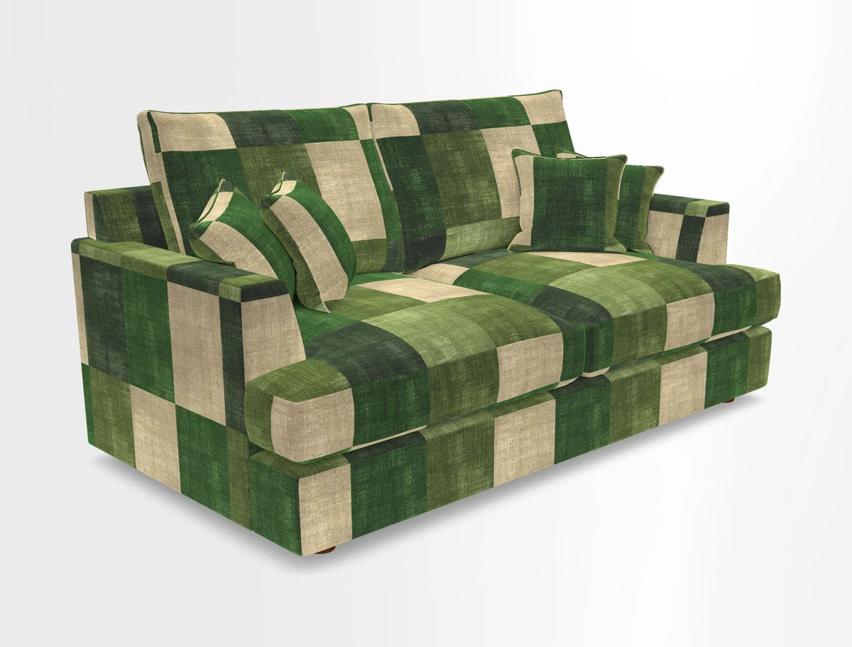 Slingsby 3 Seater Fitted Cover Sofa in Two Tone Plain Biscuit. Loose cover version available