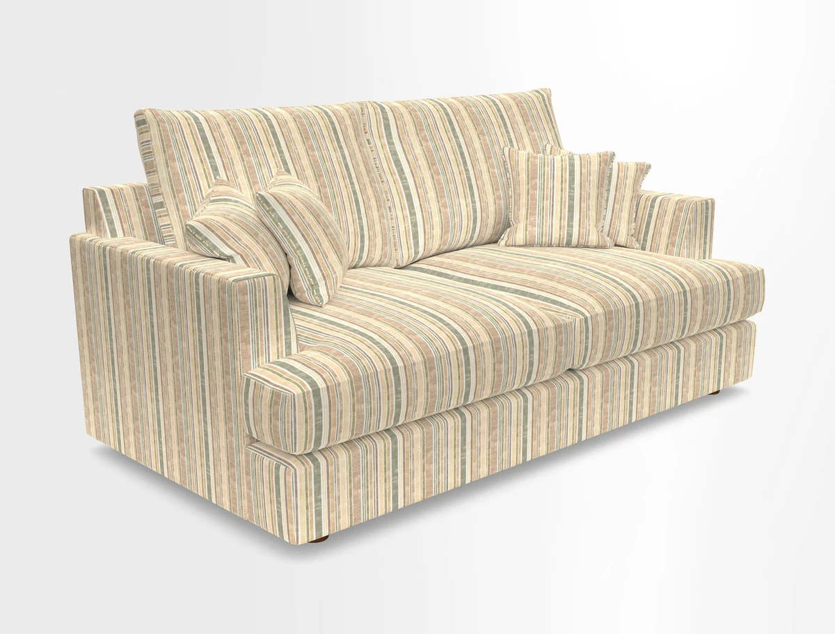 Slingsby 3 Seater Fitted Cover Sofa in Two Tone Plain Biscuit. Loose cover version available