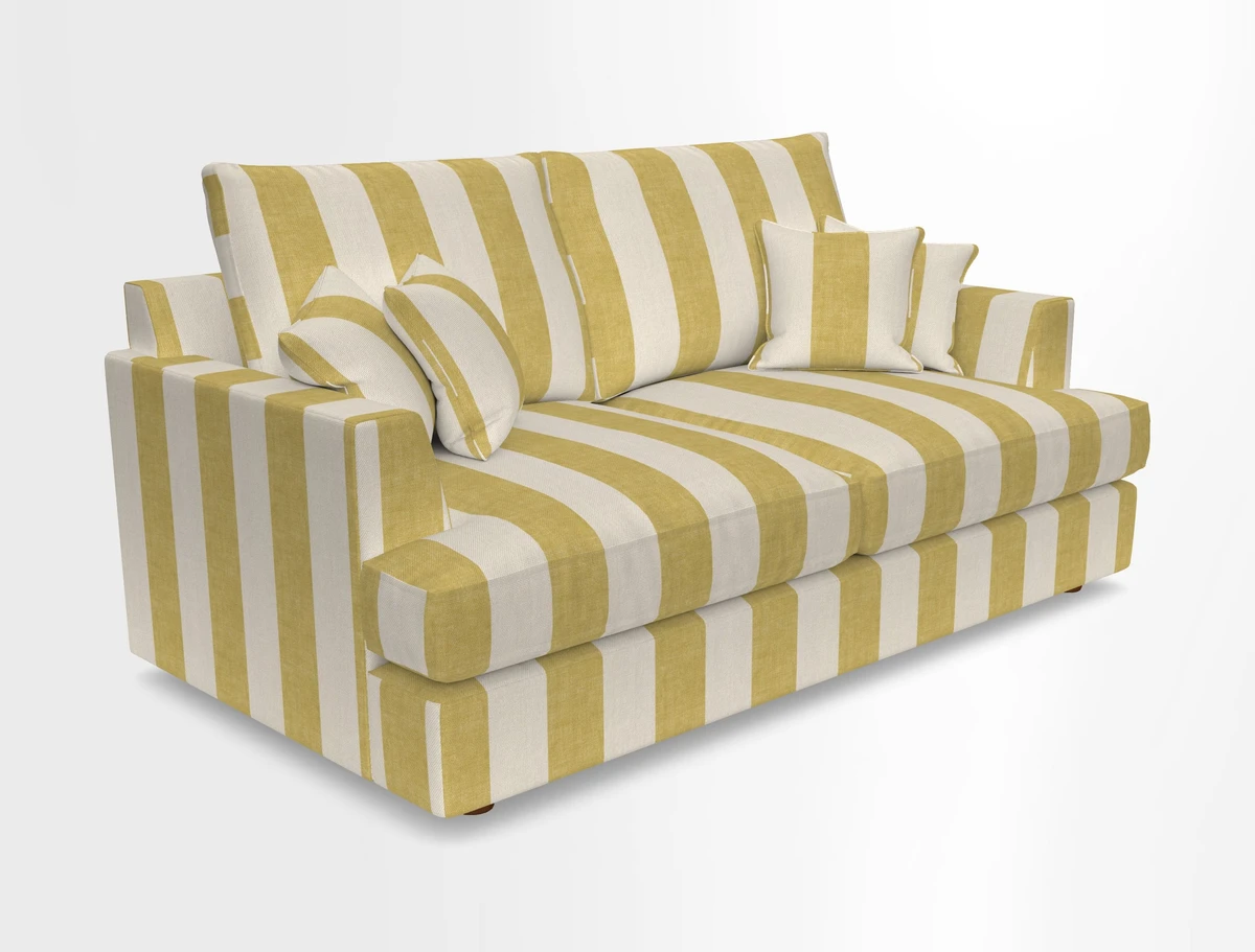 Slingsby 3 Seater Fitted Cover Sofa in Two Tone Plain Biscuit. Loose cover version available