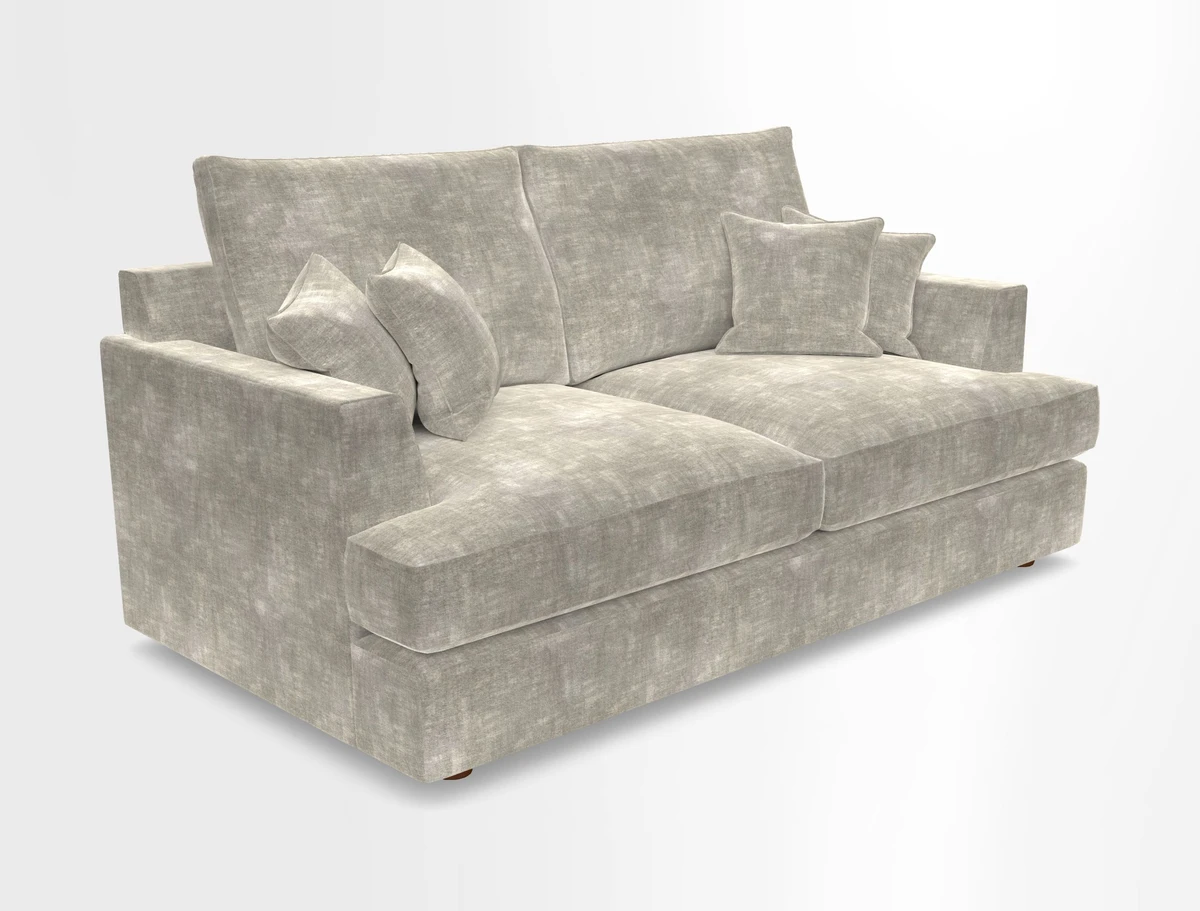 Slingsby 3 Seater Fitted Cover Sofa in Two Tone Plain Biscuit. Loose cover version available