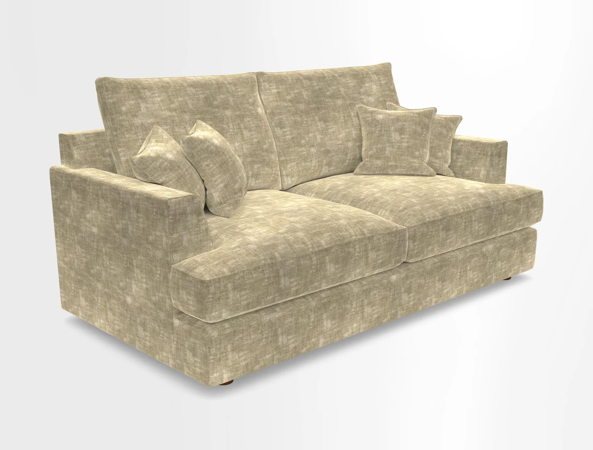 Slingsby 3 Seater Fitted Cover Sofa in Two Tone Plain Biscuit. Loose cover version available