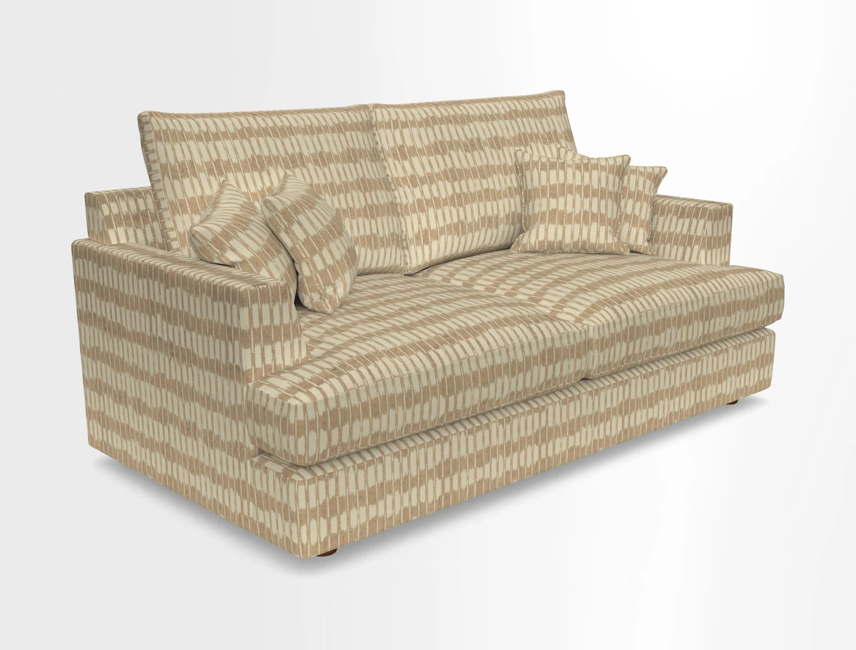 Slingsby 3 Seater Fitted Cover Sofa in Two Tone Plain Biscuit. Loose cover version available