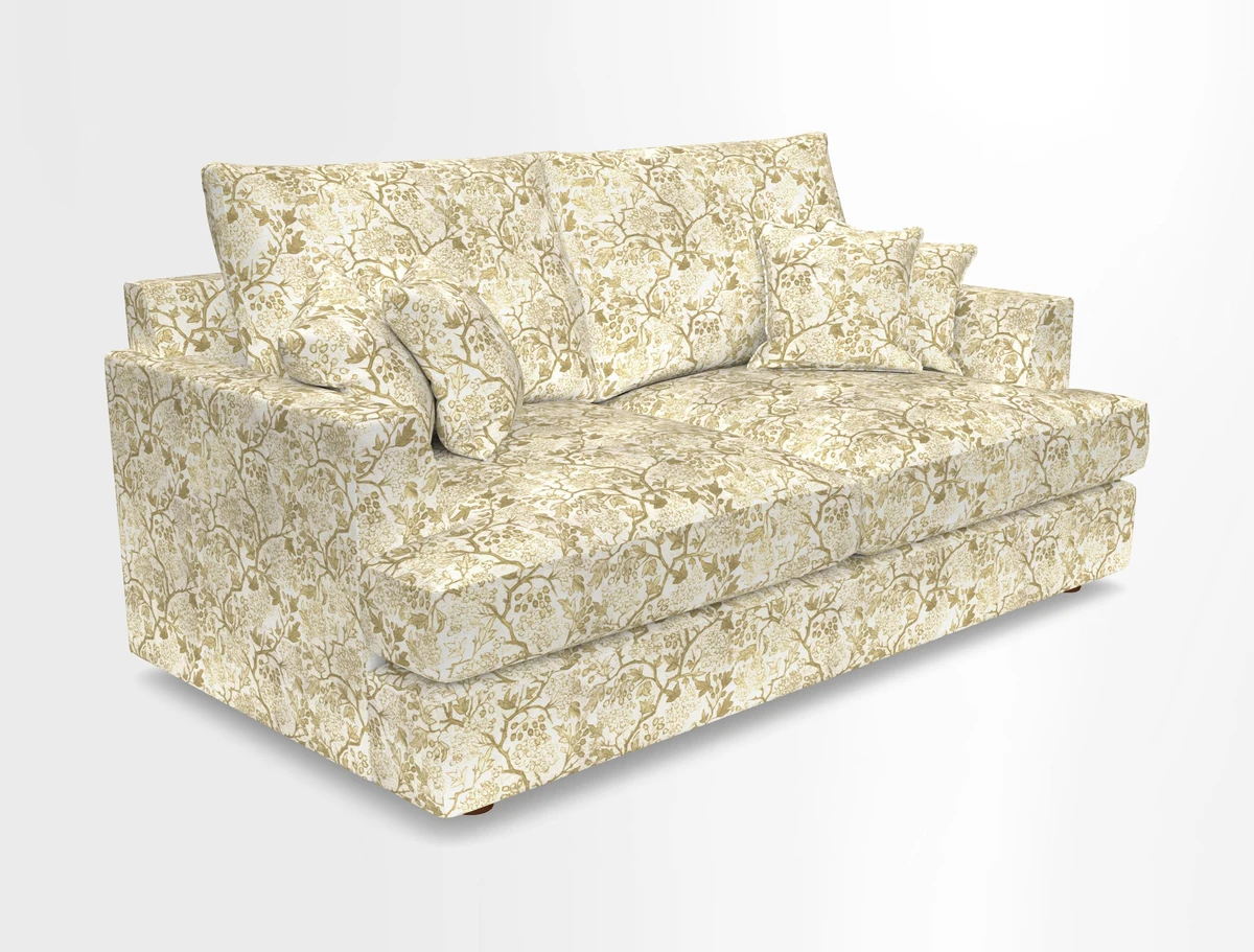 Slingsby 3 Seater Fitted Cover Sofa in Two Tone Plain Biscuit. Loose cover version available